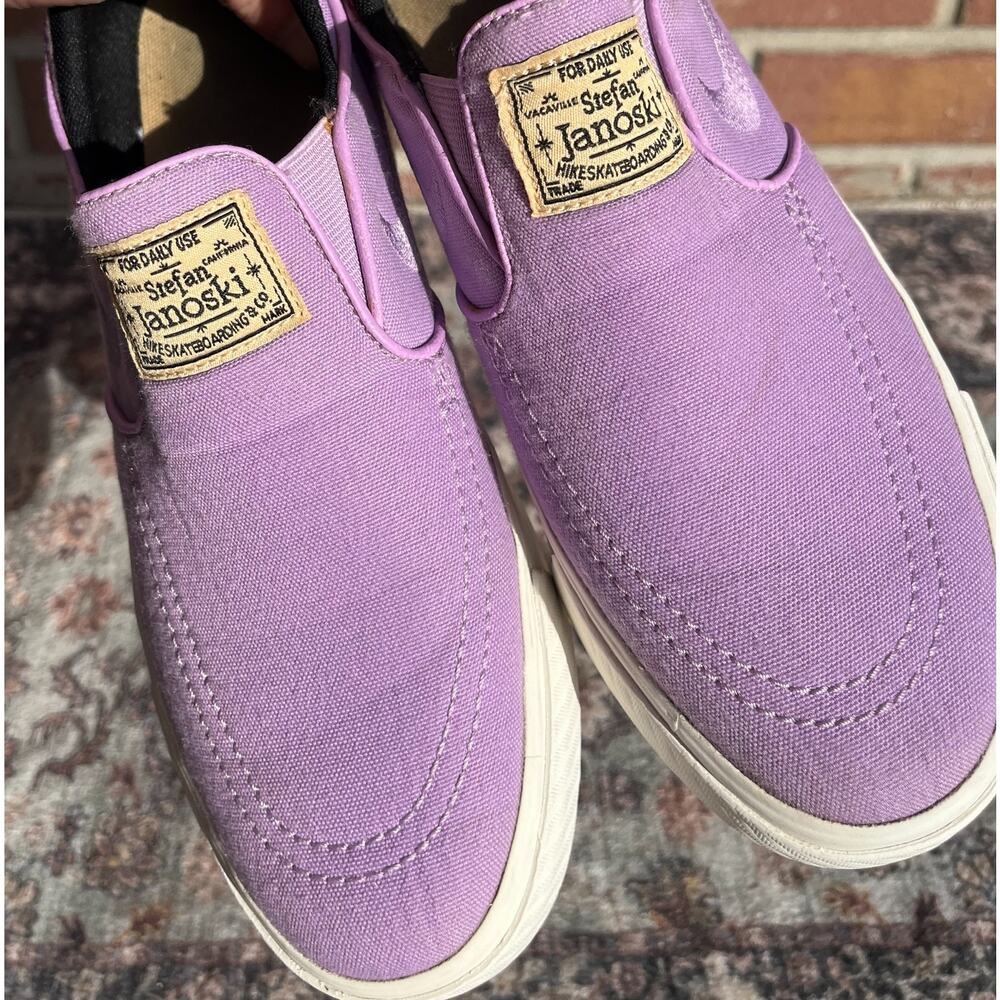 Nike SB Stefan Janoski Slip On / Youth 5.5 / Canvas Skate Shoes Violet Purple - Picture 11 of 13